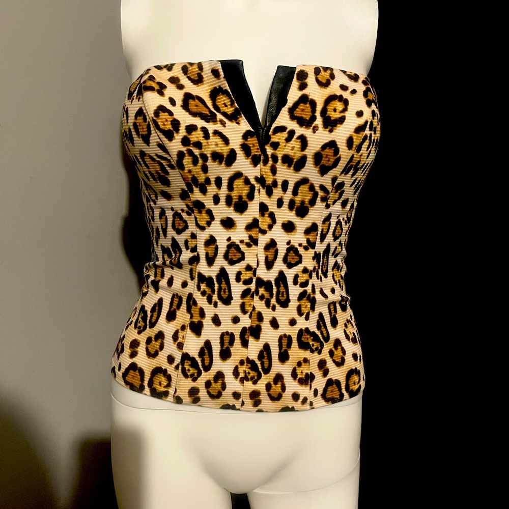 Guess Leopard Strapless corset top